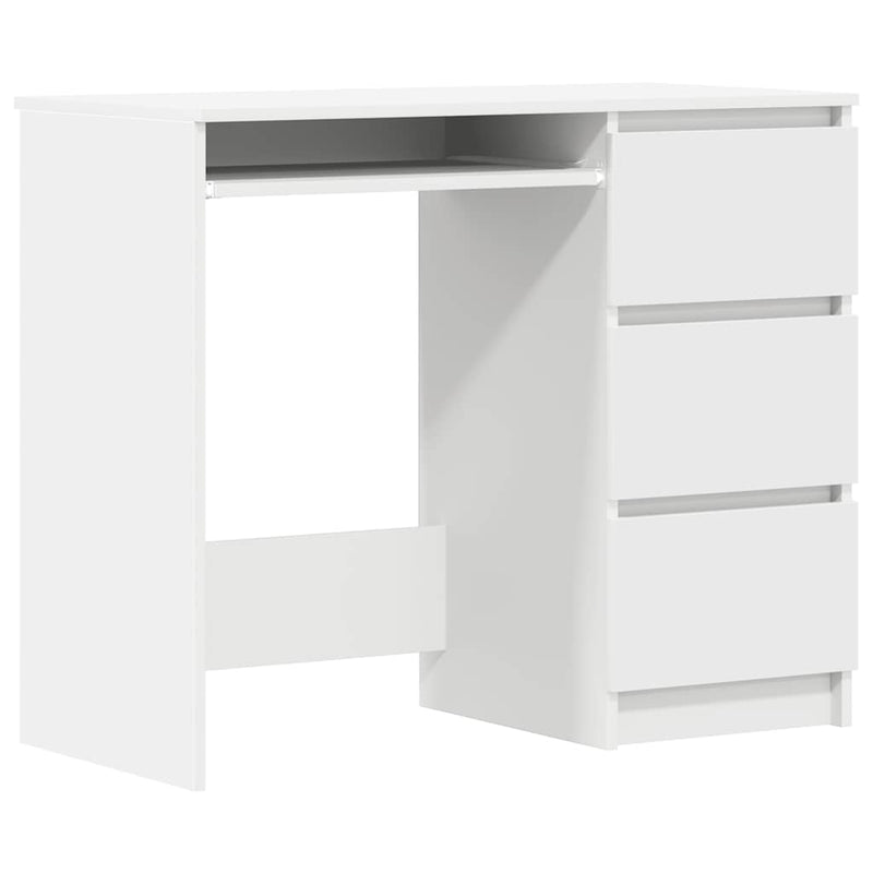 Birou, alb, 90x45x76 cm, lemn prelucrat