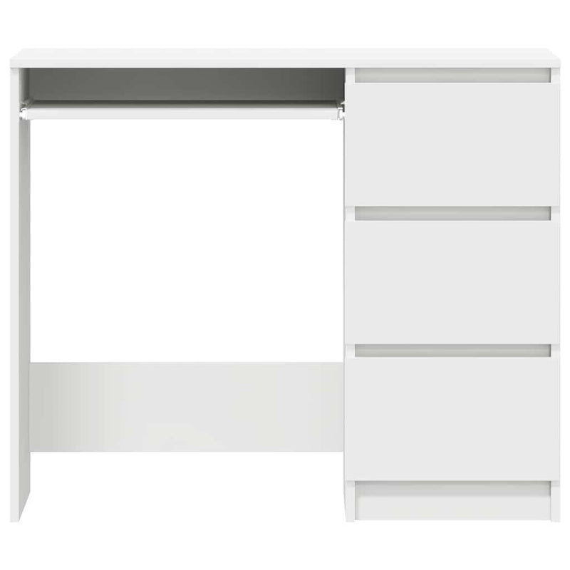 Birou, alb, 90x45x76 cm, lemn prelucrat