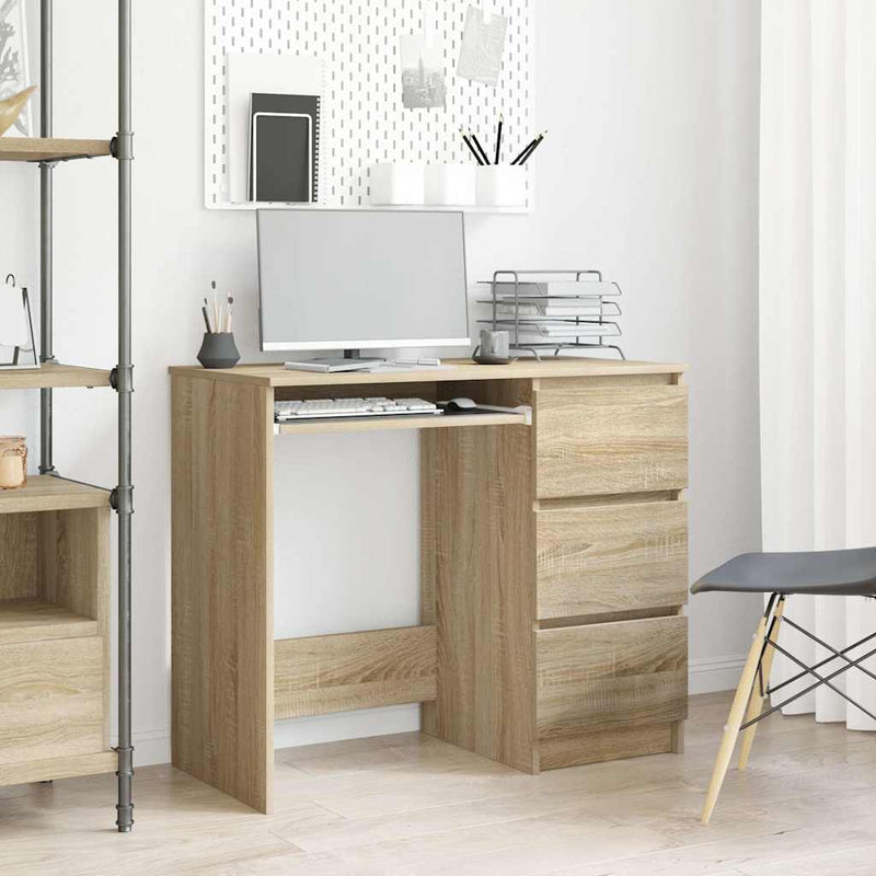 Birou, stejar sonoma, 90x45x76 cm, lemn prelucrat