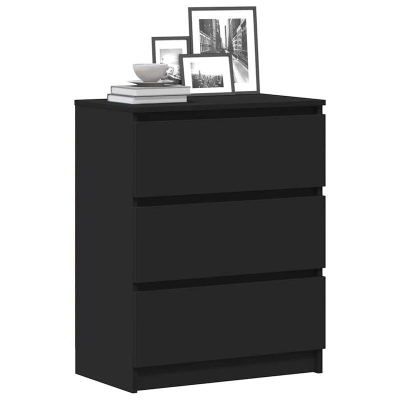 Dulap, negru, 60 x 35 x 76 cm, lemn prelucrat