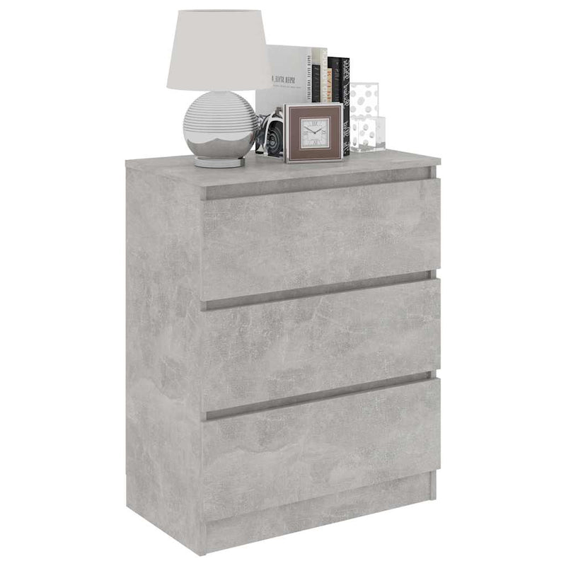 Servantă, gri beton, 60 x 35 x 76 cm, lemn prelucrat