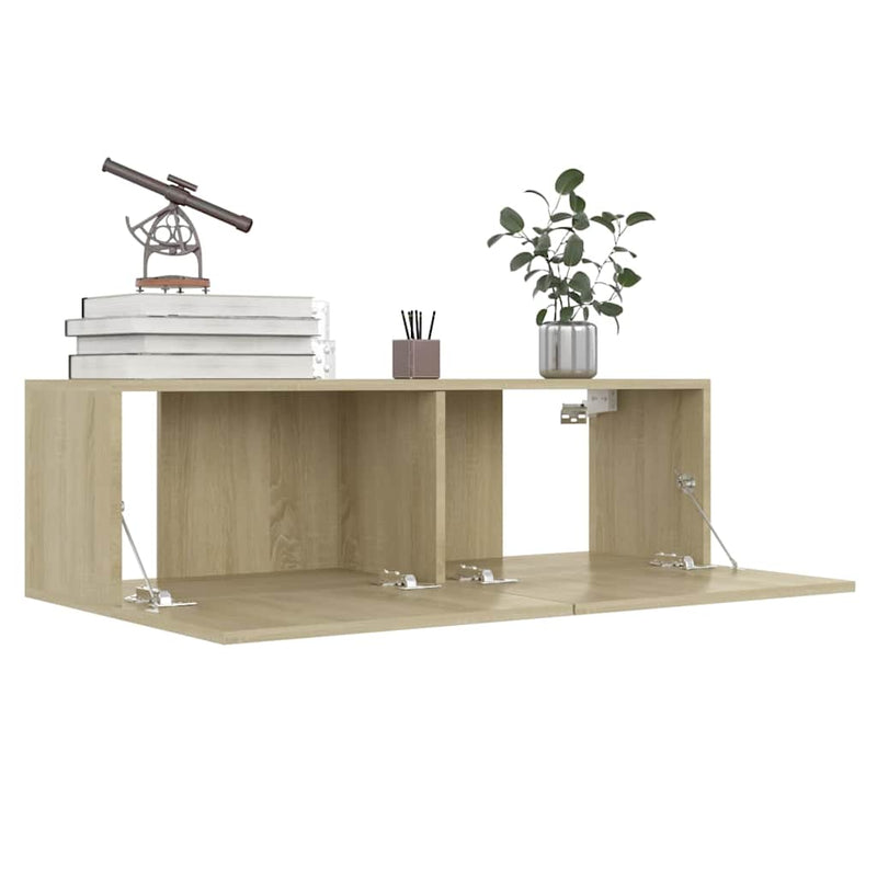 Comodă TV, stejar Sonoma, 100 x 30 x 30 cm, lemn prelucrat
