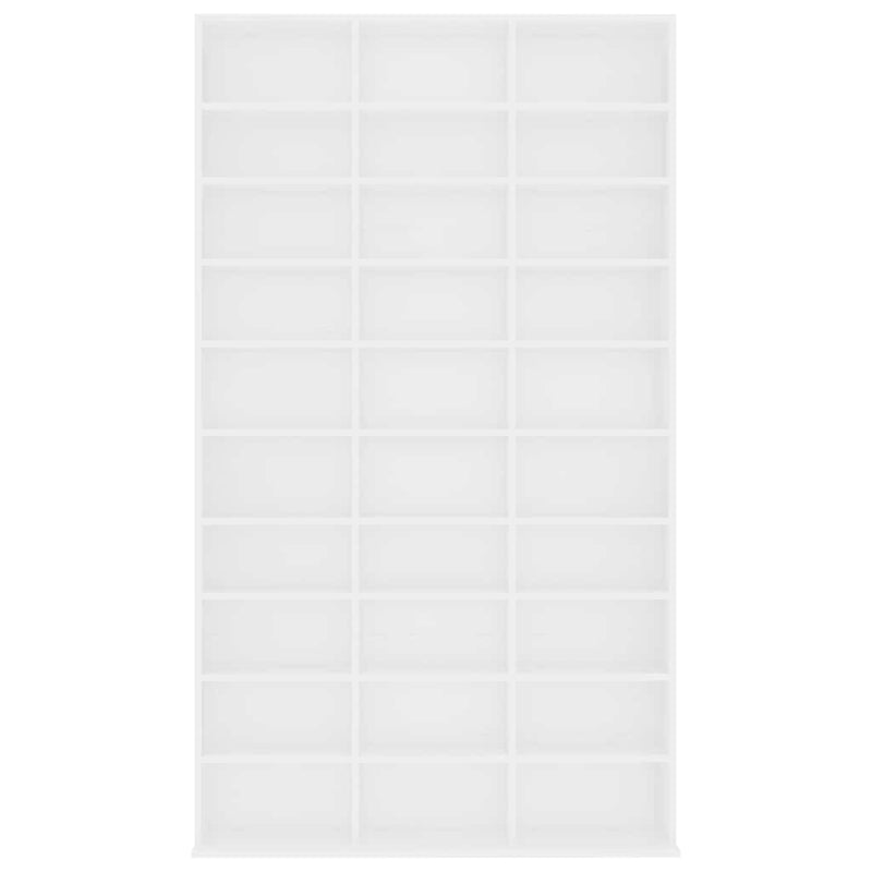 Dulap pentru CD-uri, alb, 102x23x177,5 cm, lemn compozit