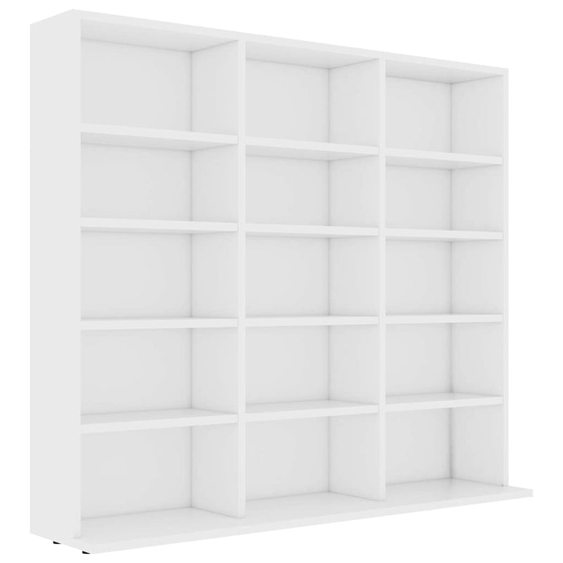 Dulap pentru CD-uri, alb, 100 x 23 x 89,5 cm, lemn prelucrat