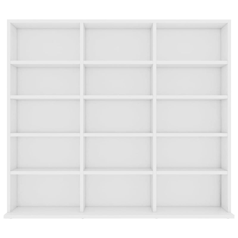 Dulap pentru CD-uri, alb, 100 x 23 x 89,5 cm, lemn prelucrat