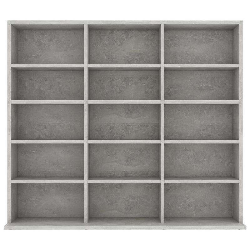 Dulap pentru CD-uri, gri beton, 100x23x89,5 cm, lemn prelucrat