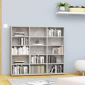 Dulap pentru CD-uri, gri beton, 100x23x89,5 cm, lemn prelucrat