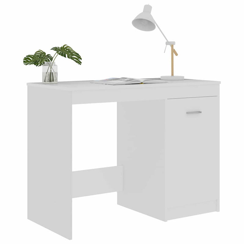 Birou, alb, 100x50x76 cm, lemn prelucrat