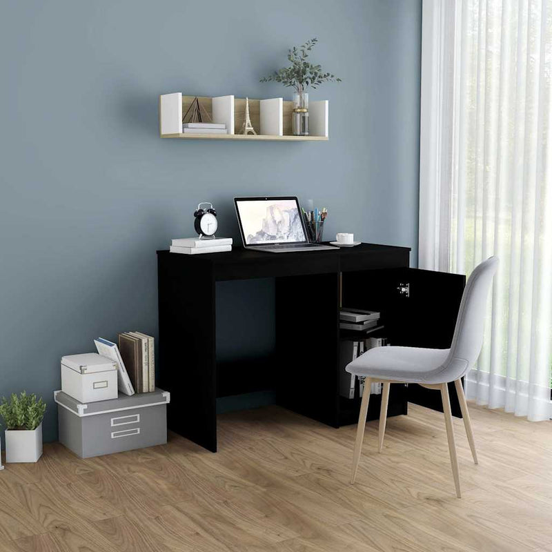 Birou, negru, 100x50x76 cm, lemn prelucrat