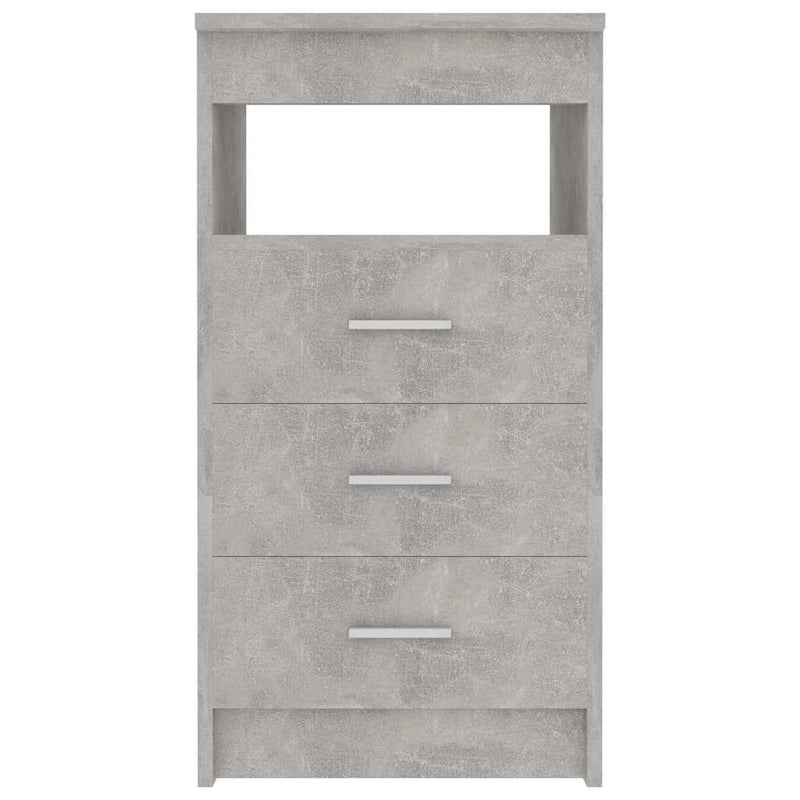 Dulap cu sertare, gri beton, 40x50x76 cm, lemn compozit
