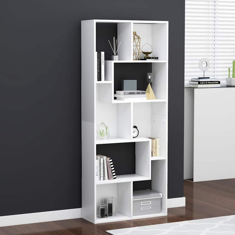 Bibliotecă, alb, 67x24x161 cm, lemn prelucrat