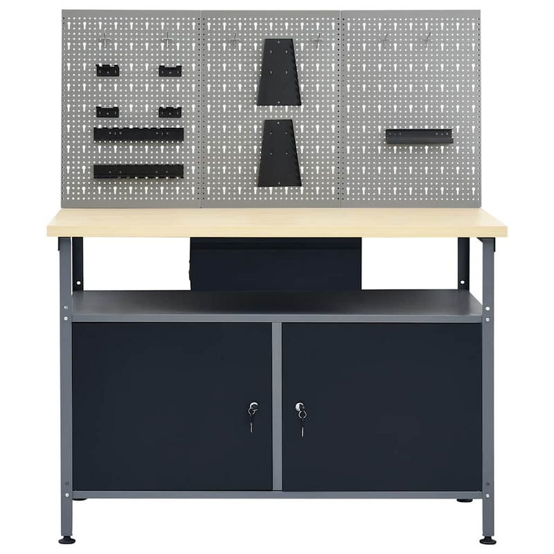 Banc de lucru cu trei panouri de perete