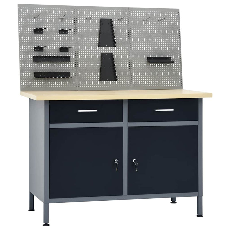 Banc de lucru cu trei panouri de perete