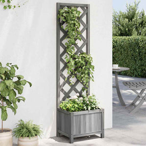 Jardinieră cu spalier, 40x30x135 cm, lemn masiv de brad