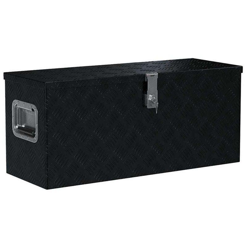 Ladă de aluminiu, negru, 80 x 30 x 35 cm