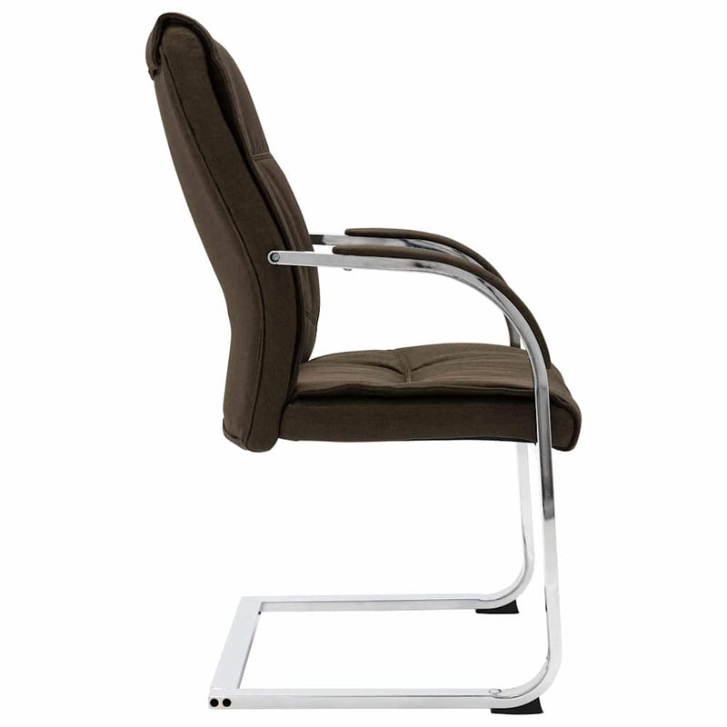 Scaun de birou consolă, maro, material textil