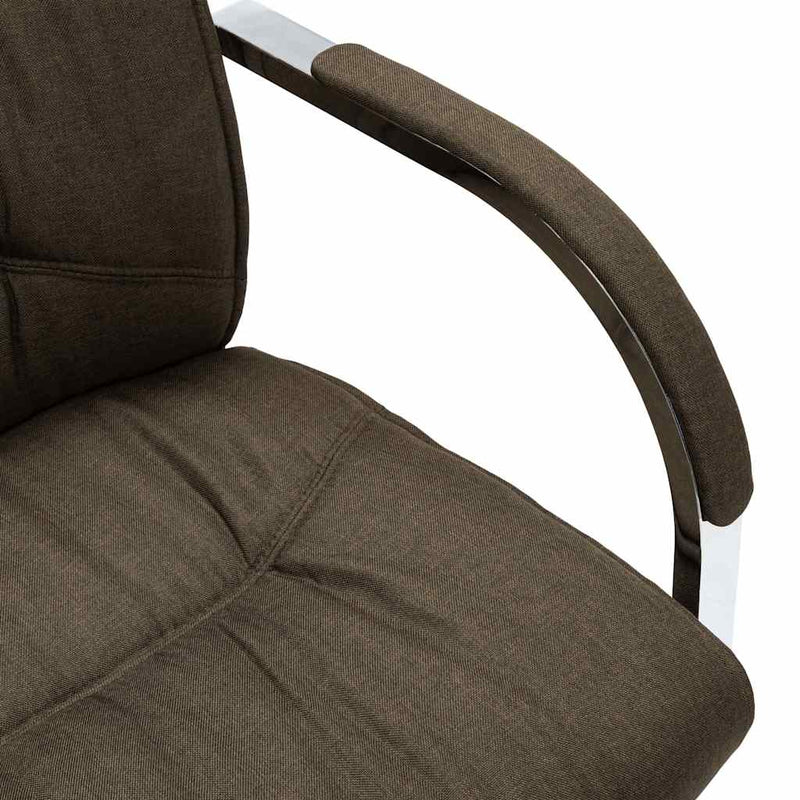 Scaun de birou consolă, maro, material textil