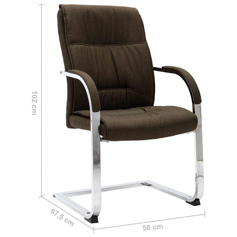 Scaun de birou consolă, maro, material textil