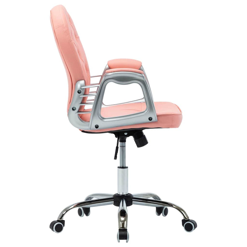 Scaun de birou pivotant, roz, piele ecologică