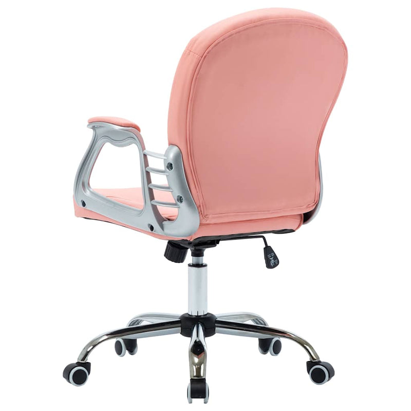 Scaun de birou pivotant, roz, piele ecologică