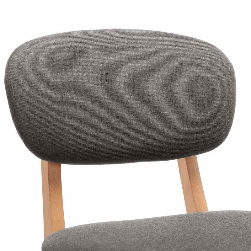 Scaune de bar, 2 buc., gri deschis, material textil