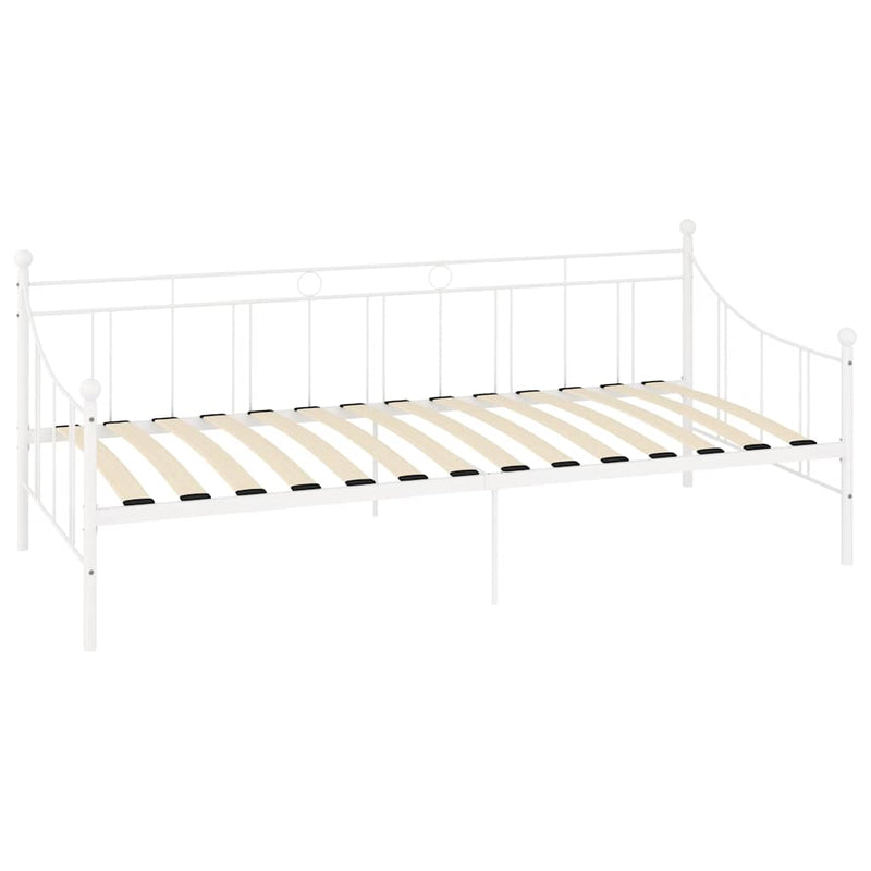 Cadru pat de zi, alb, 90x200 cm, metal