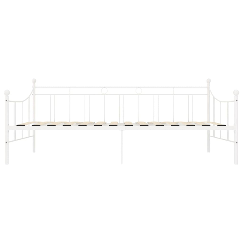 Cadru pat de zi, alb, 90x200 cm, metal