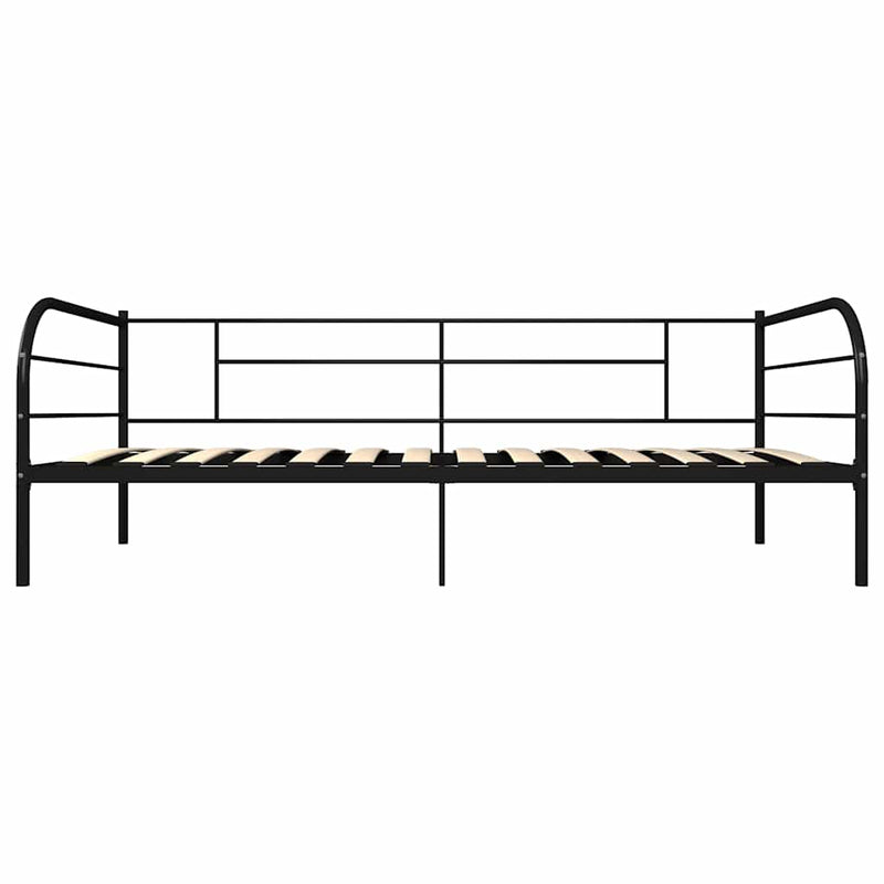 Cadru pat de zi, negru, 90 x 200 cm, metal
