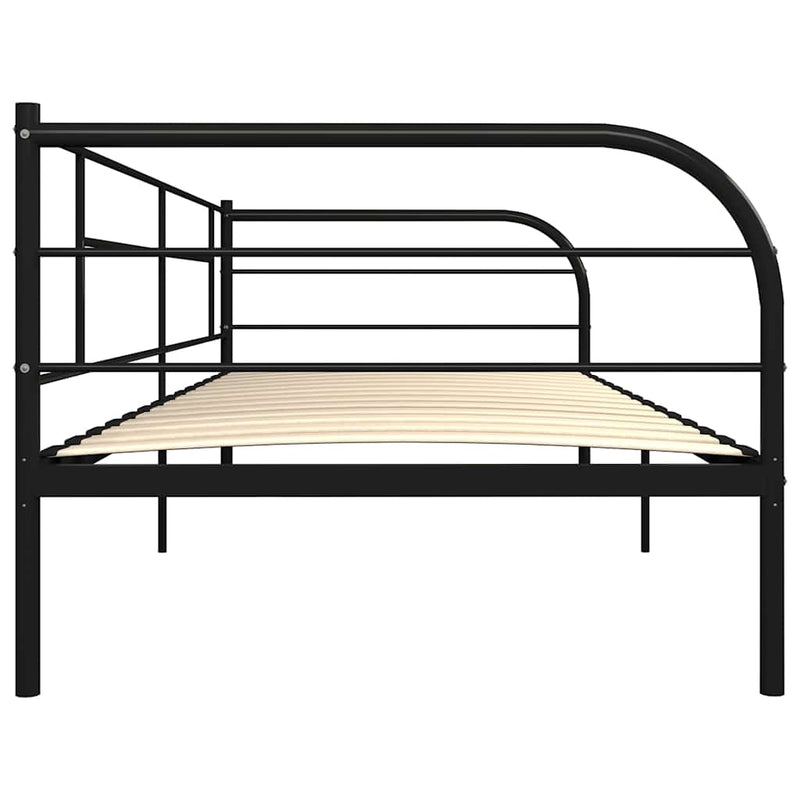 Cadru pat de zi, negru, 90 x 200 cm, metal