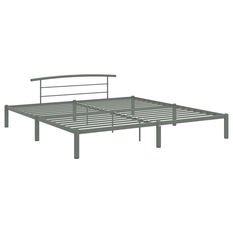 Cadru de pat, gri, 200 x 200 cm, metal