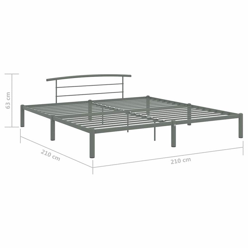 Cadru de pat, gri, 200 x 200 cm, metal