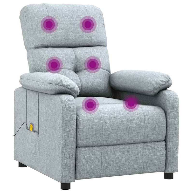 Fotoliu de masaj, gri deschis, material textil