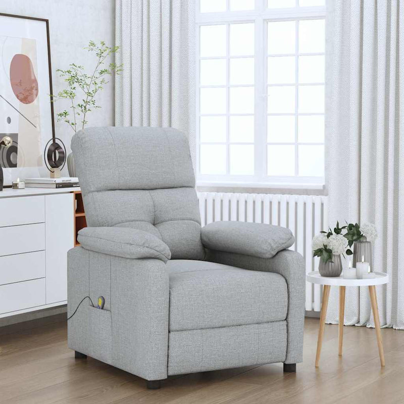 Fotoliu de masaj, gri deschis, material textil