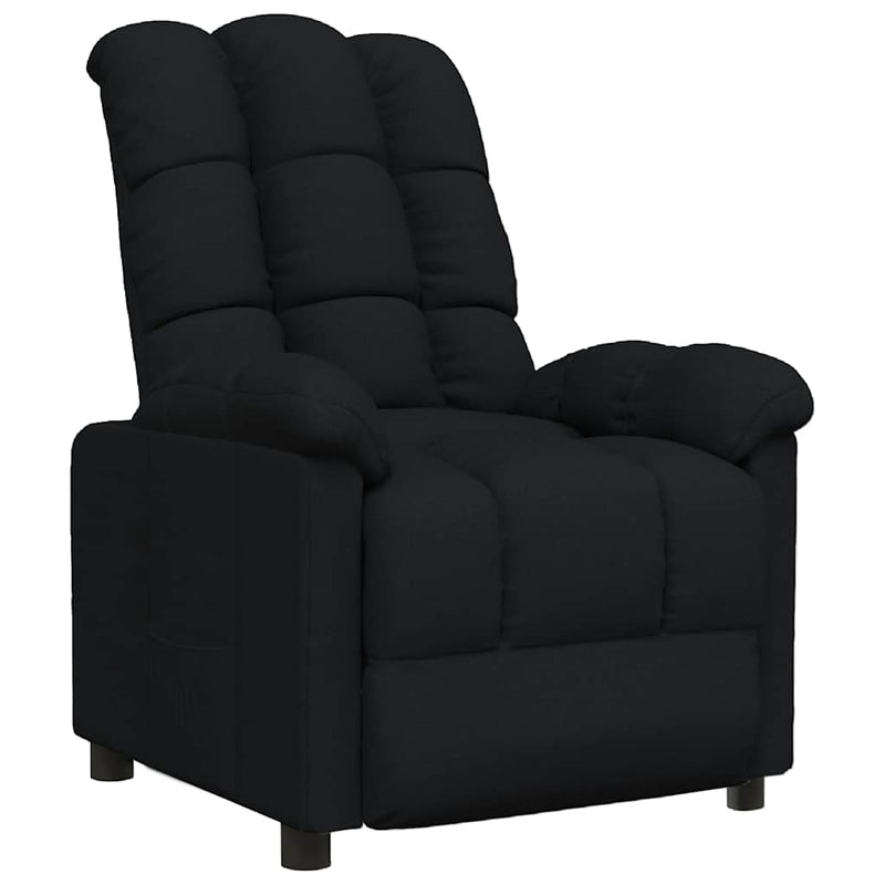 Fotoliu rabatabil, negru, material textil