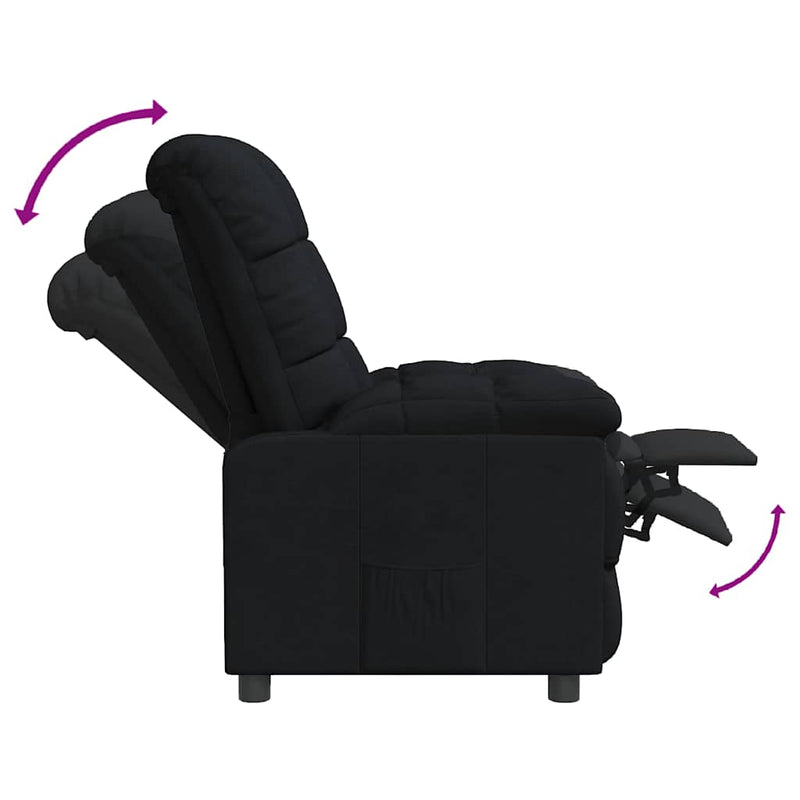 Fotoliu rabatabil, negru, material textil