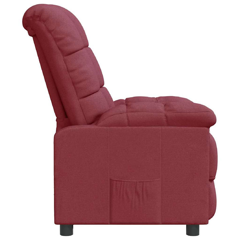 Fotoliu rabatabil, roșu vin, material textil