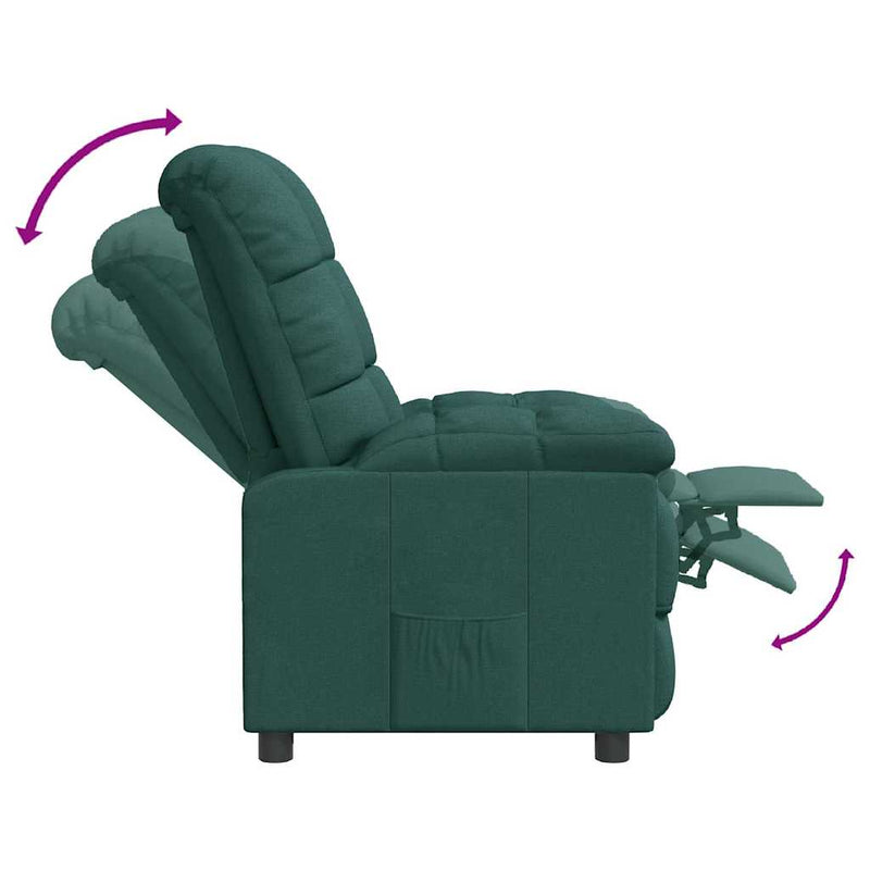 Fotoliu rabatabil, verde închis, material textil