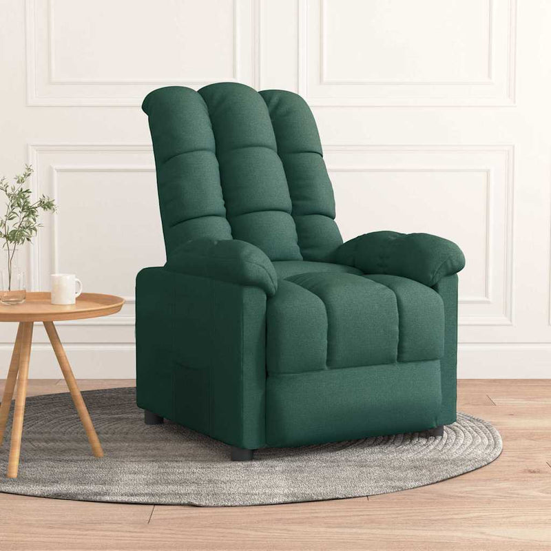 Fotoliu rabatabil, verde închis, material textil