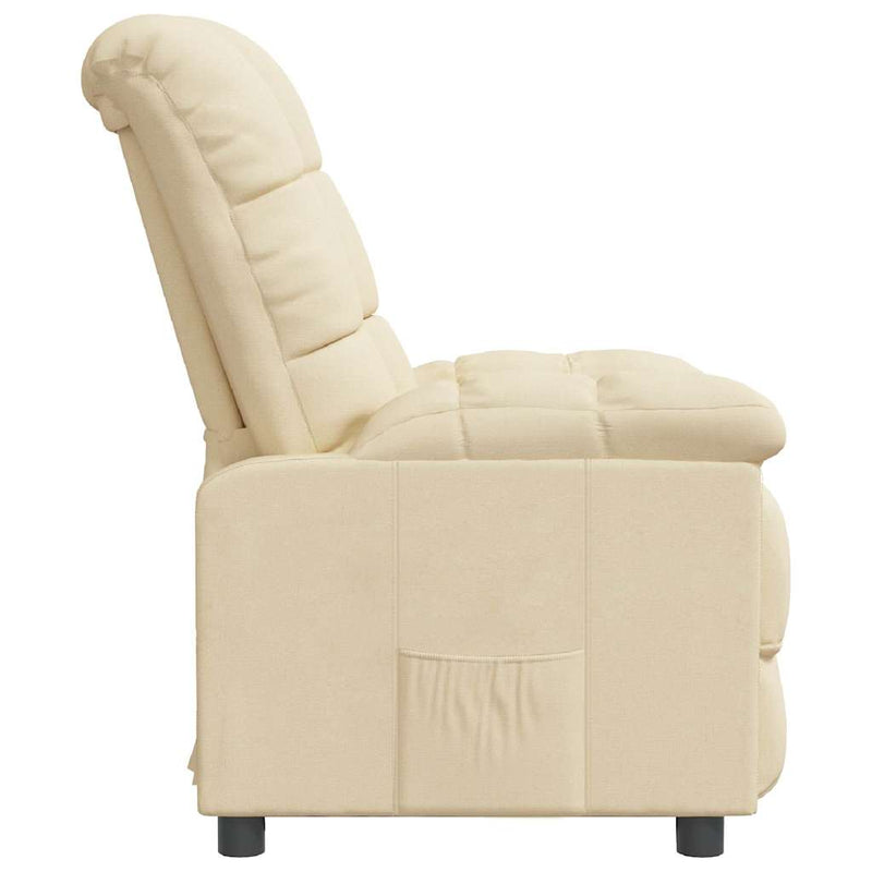 Fotoliu rabatabil, crem, material textil
