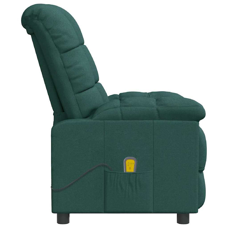 Fotoliu de masaj, verde închis, material textil