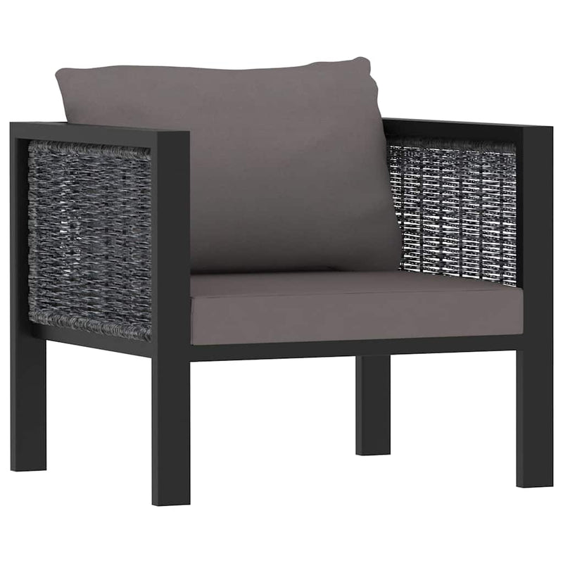 Set mobilier de grădină cu perne, 5 piese, antracit, poliratan