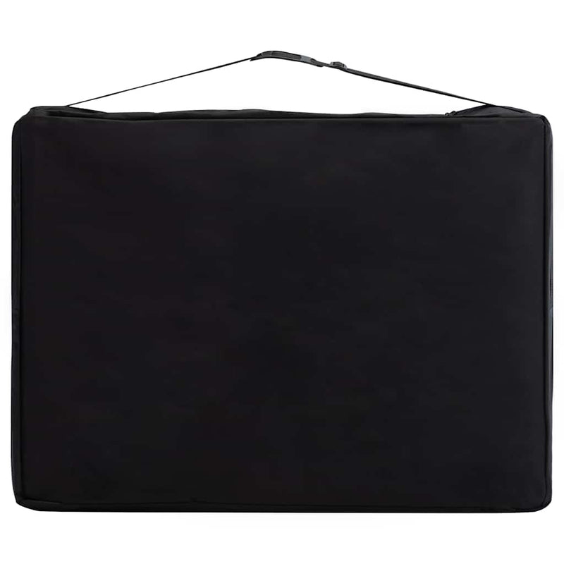 Masă pliabilă de masaj, 2 zone, negru, lemn