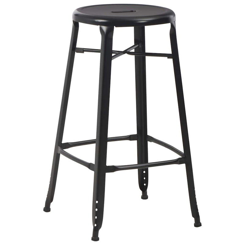 Scaune de bar, 4 buc., negru, plastic