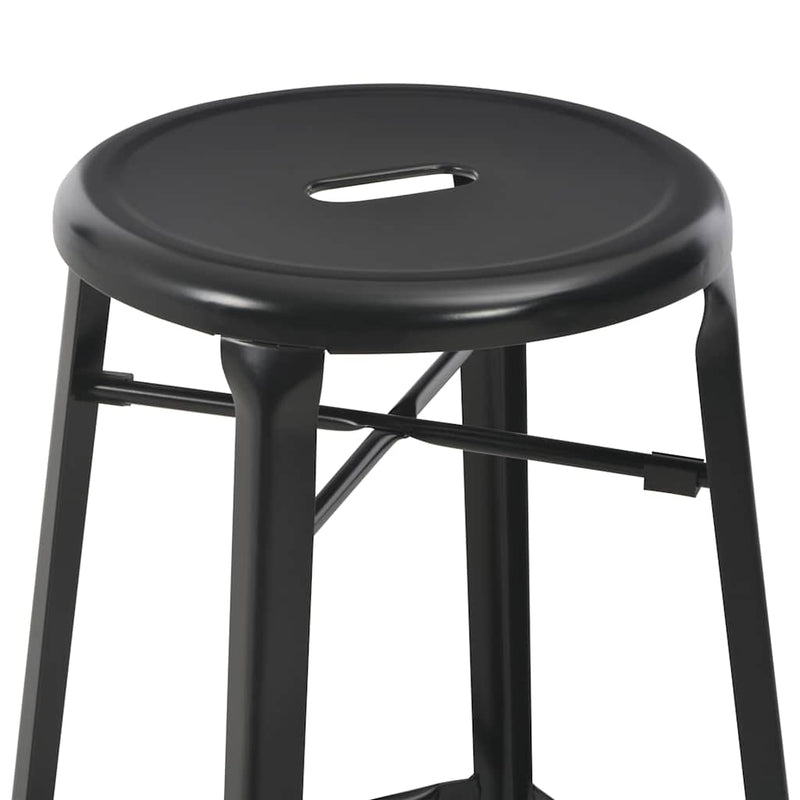 Scaune de bar, 4 buc., negru, plastic