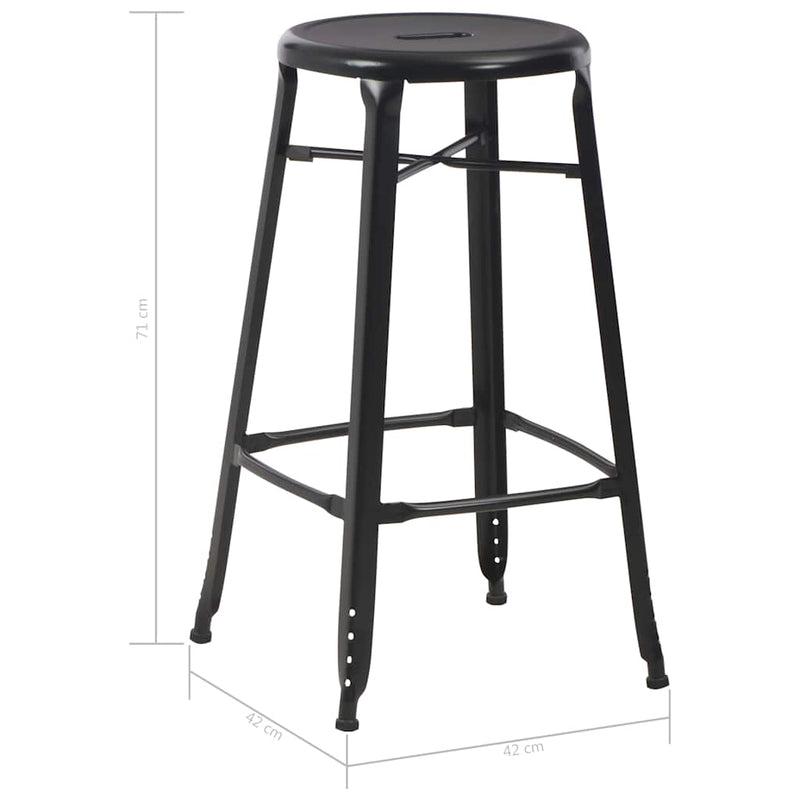 Scaune de bar, 4 buc., negru, plastic