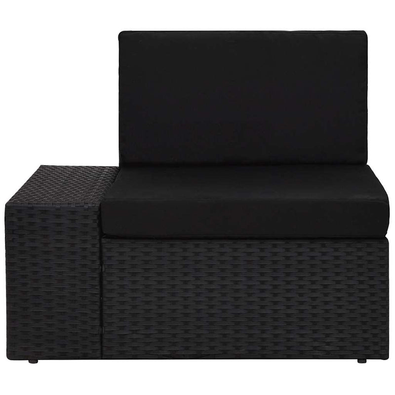 Set mobilier de grădină, 7 piese, negru, poliratan