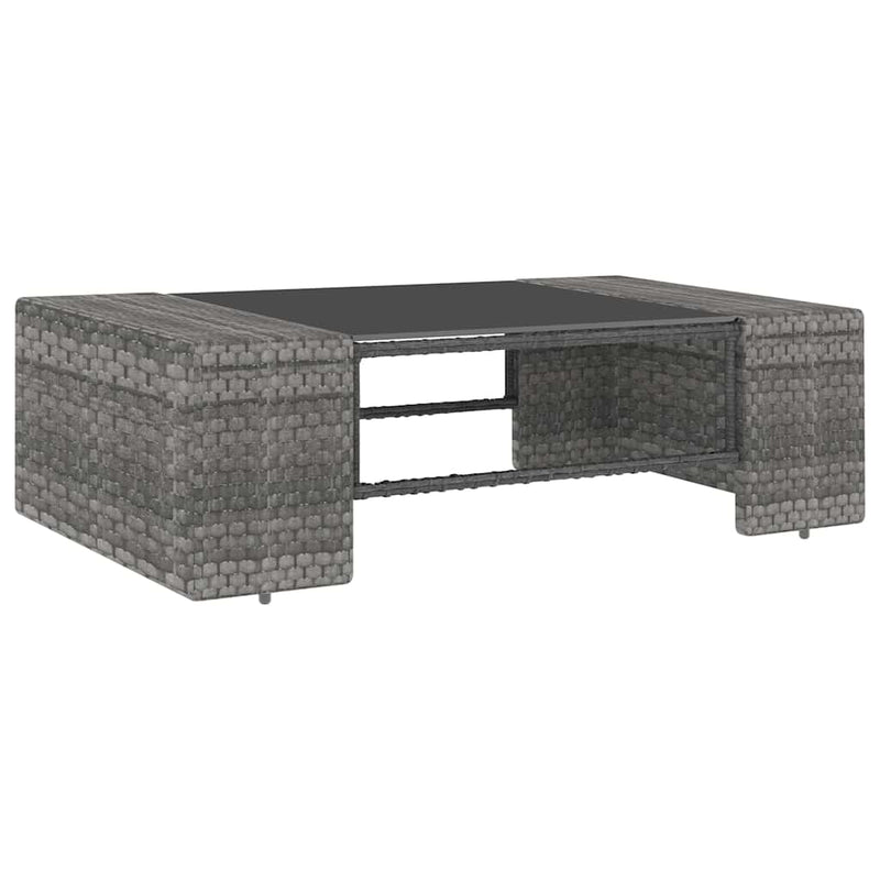 Set mobilier de grădină, 10 piese, gri, poliratan