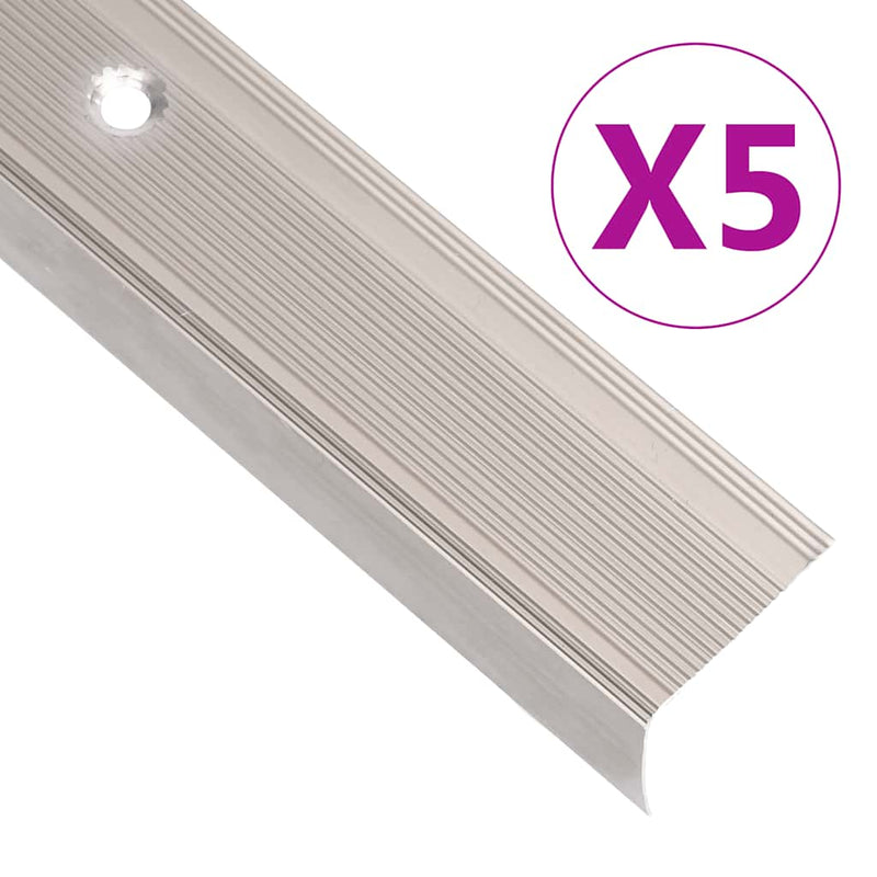 Profile trepte în formă de L, 5 buc. șampanie 90 cm aluminiu
