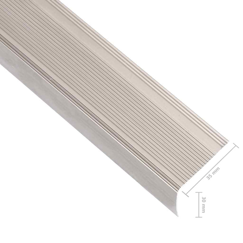 Profile trepte în formă de L, 5 buc. șampanie 90 cm aluminiu