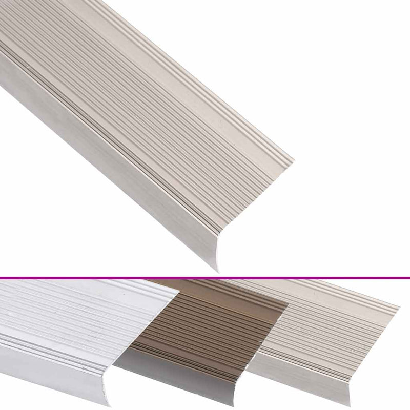 Profile trepte în formă de L, 5 buc. șampanie 100 cm aluminiu